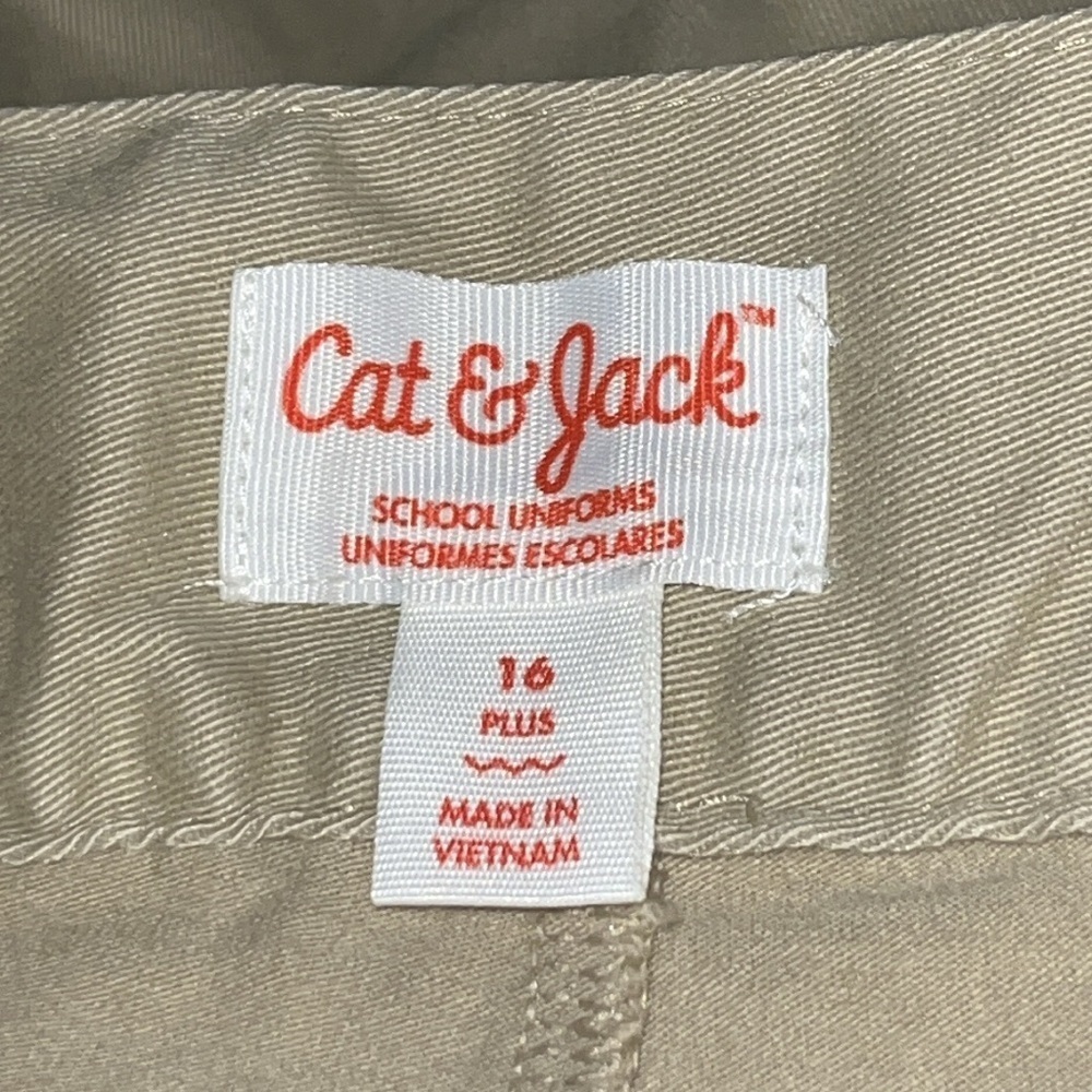 Cat & Jack Pleated Twill Uniform Skort Skirt Khaki Girl’s 16 Plus - Picture 6 of 9